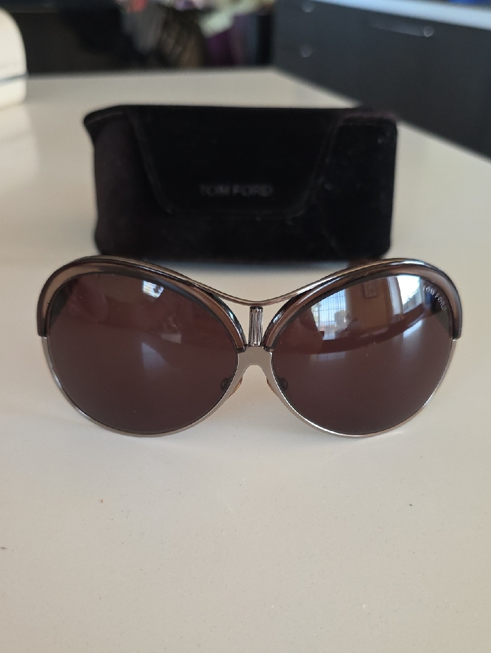 Tom Ford Brown Gradient Lens Sunglasses with Brown Frame